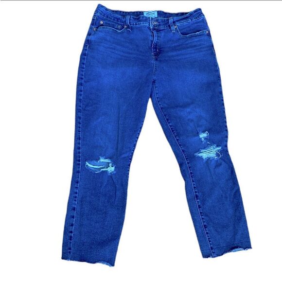 Levi’s Denizen Distressed Midrise Boyfriend Jeans Size 14 - Picture 1 of 5